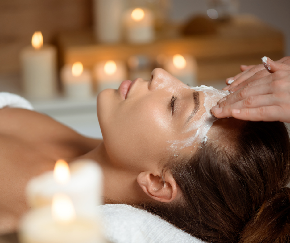 Woman receiving a professional facial treatment
